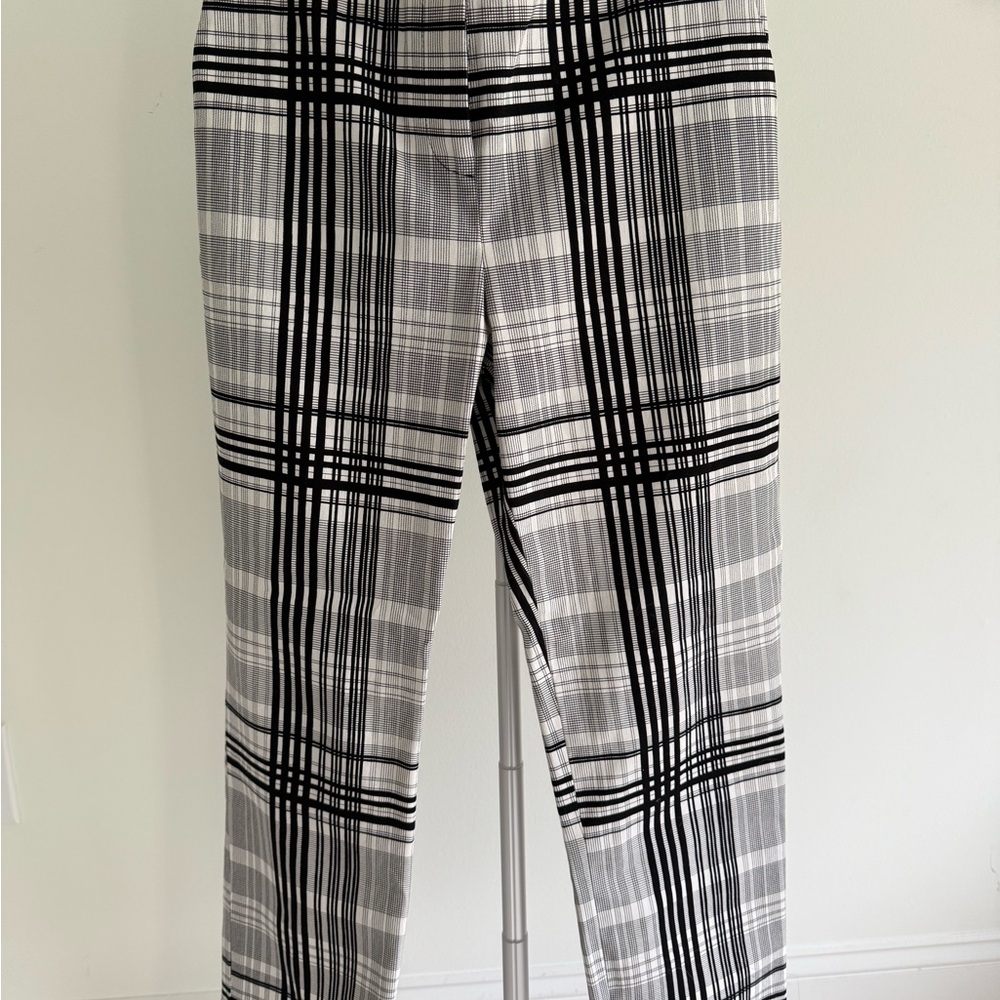 Diane Von Furstenberg Black Striped Cigarette Pants
